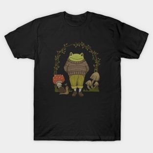 Toad in Grandpa Sweater: A Cute and Cozy Goblincore Nature T-Shirt